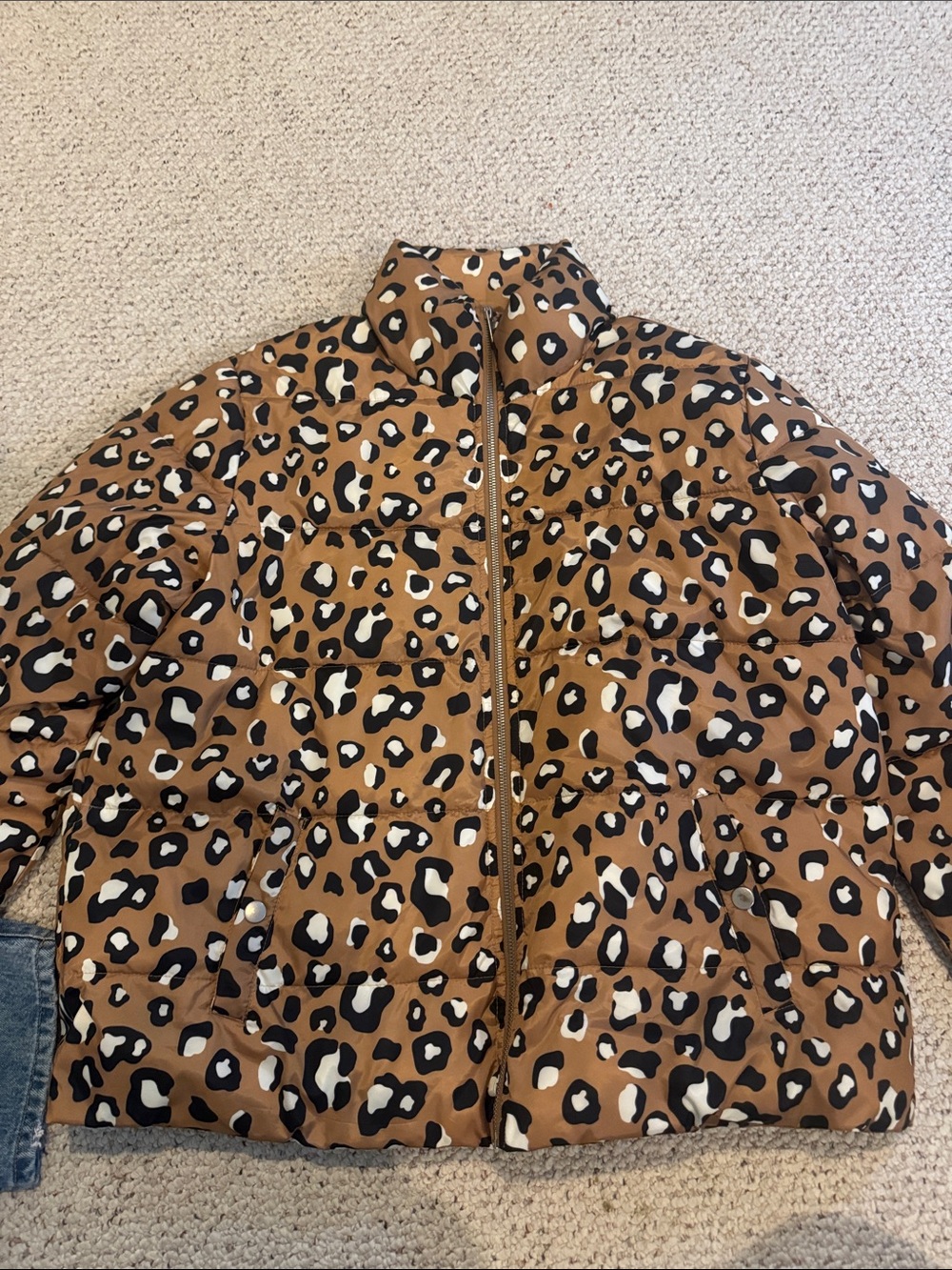 Who What Wear Leopard Print Bomber Jacket in Camel, Black, White